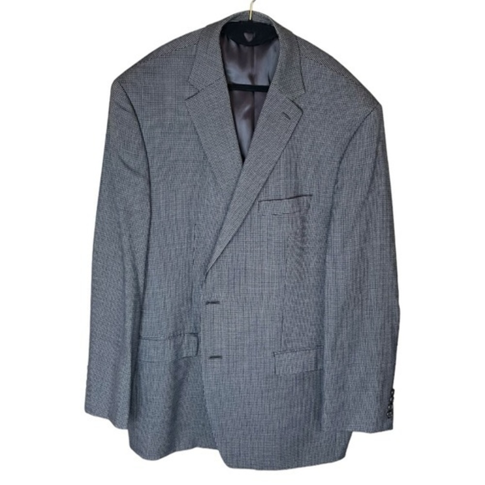 Lauren Ralph Lauren‎ Black White Print Houndstooth Sport Coat Blazer Jacket 48R